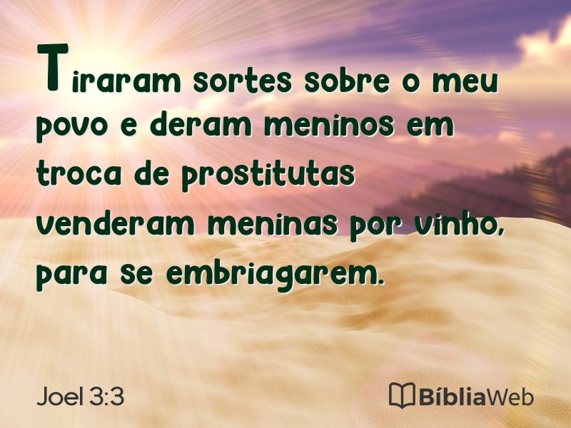Joel 3:3 em imagem para compartilhar