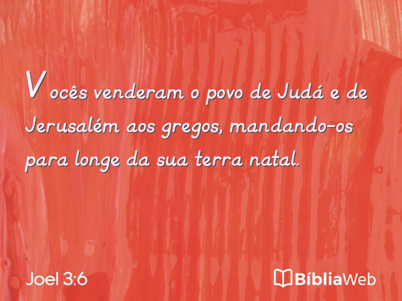 Joel 3:6 em imagem para compartilhar