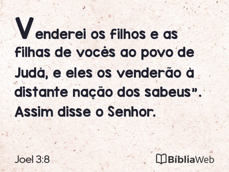 Joel 3:8 em imagem para compartilhar