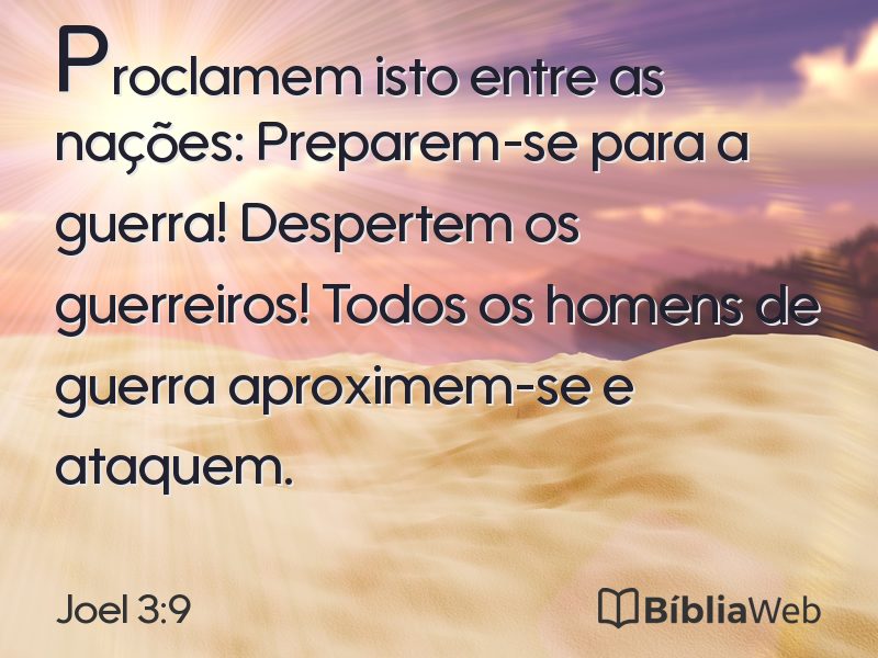 Joel 3:9 em imagem para compartilhar
