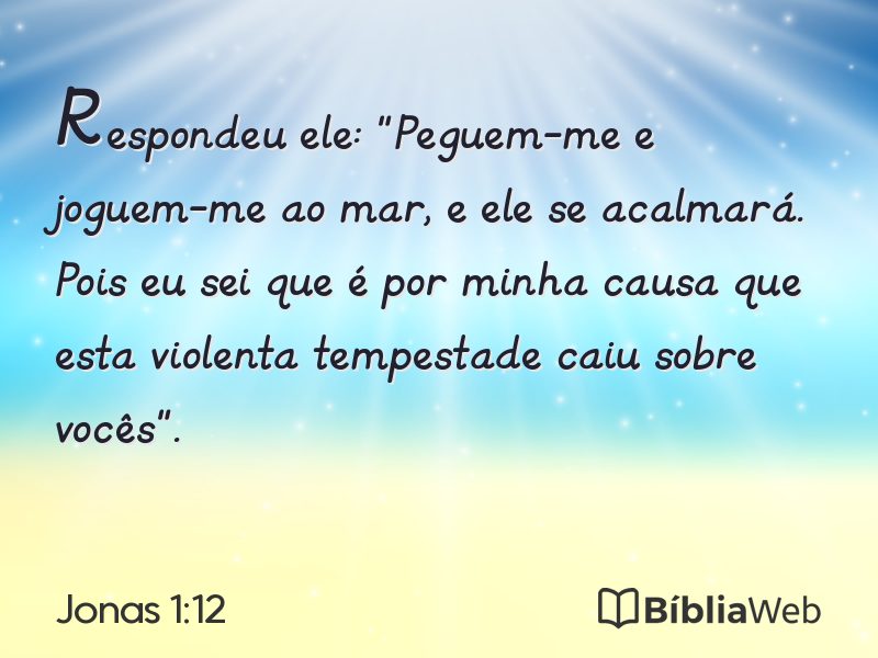Jonas 1:12 em imagem para compartilhar