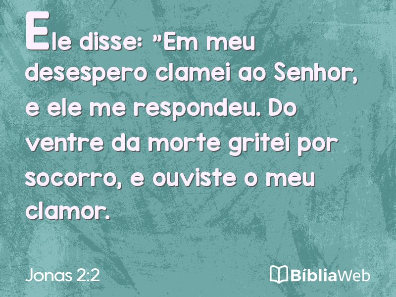 Jonas 2:2 em imagem para compartilhar