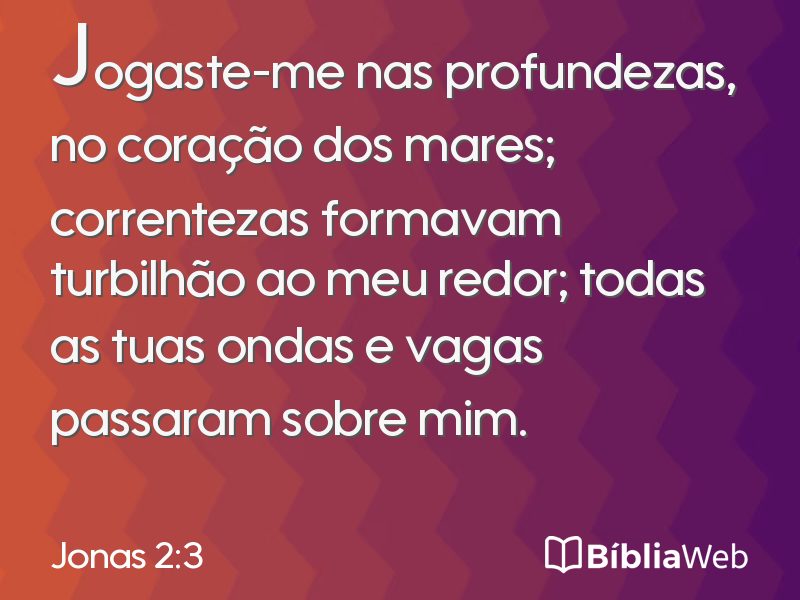Jonas 2:3 em imagem para compartilhar