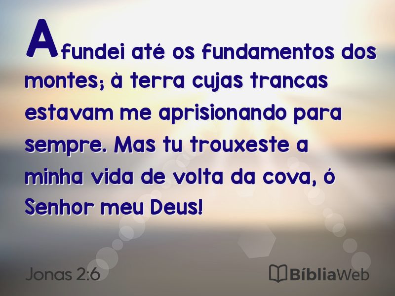 Jonas 2:6 em imagem para compartilhar