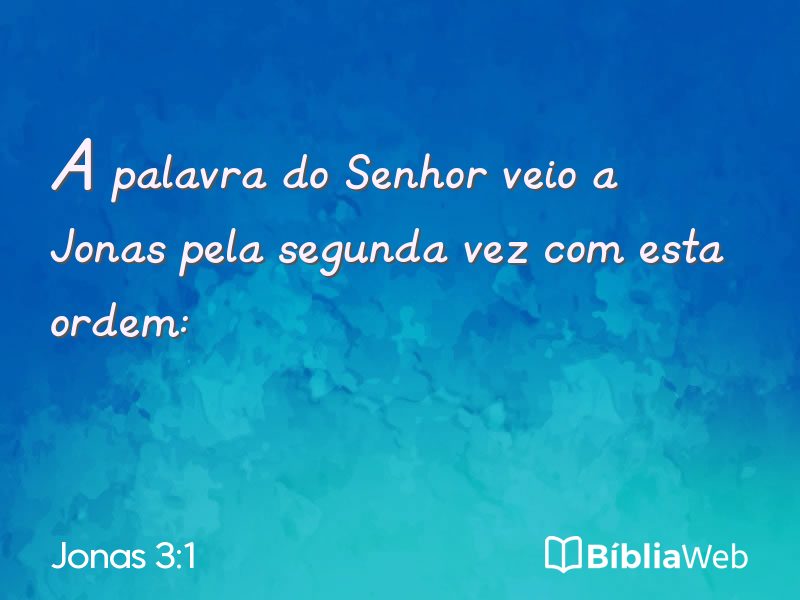 Jonas 3:1 em imagem para compartilhar