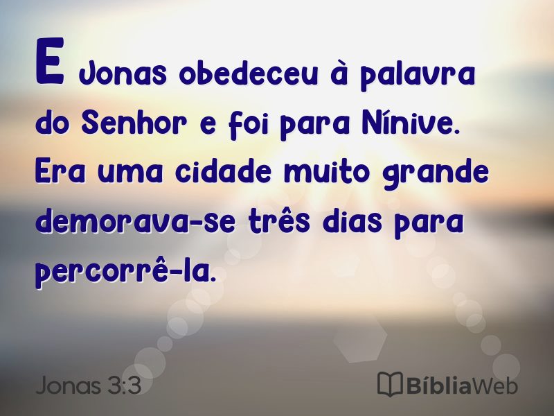 Jonas 3:3 em imagem para compartilhar