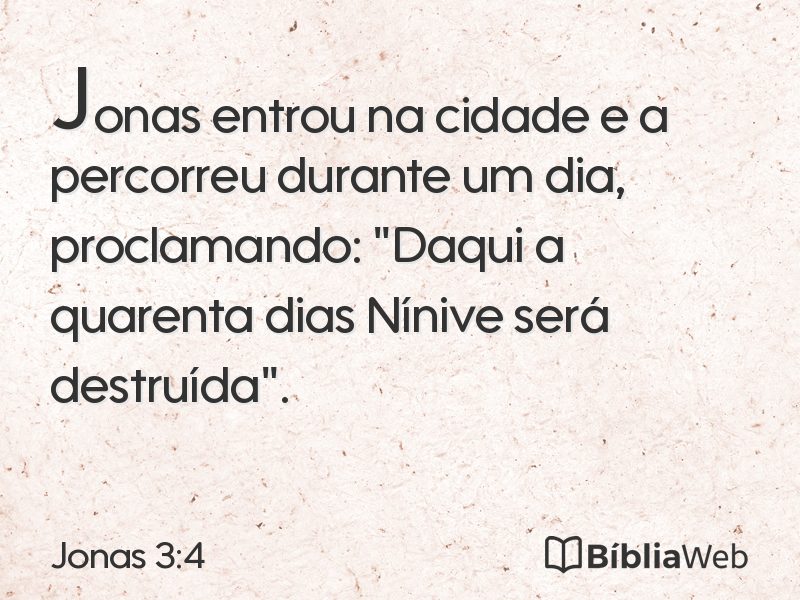 Jonas 3:4 em imagem para compartilhar