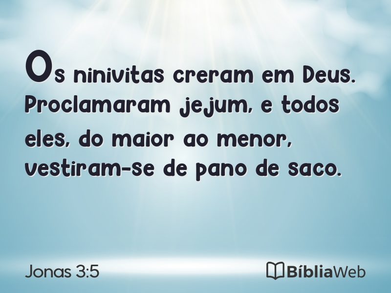 Jonas 3:5 em imagem para compartilhar
