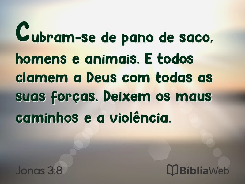 Jonas 3:8 em imagem para compartilhar