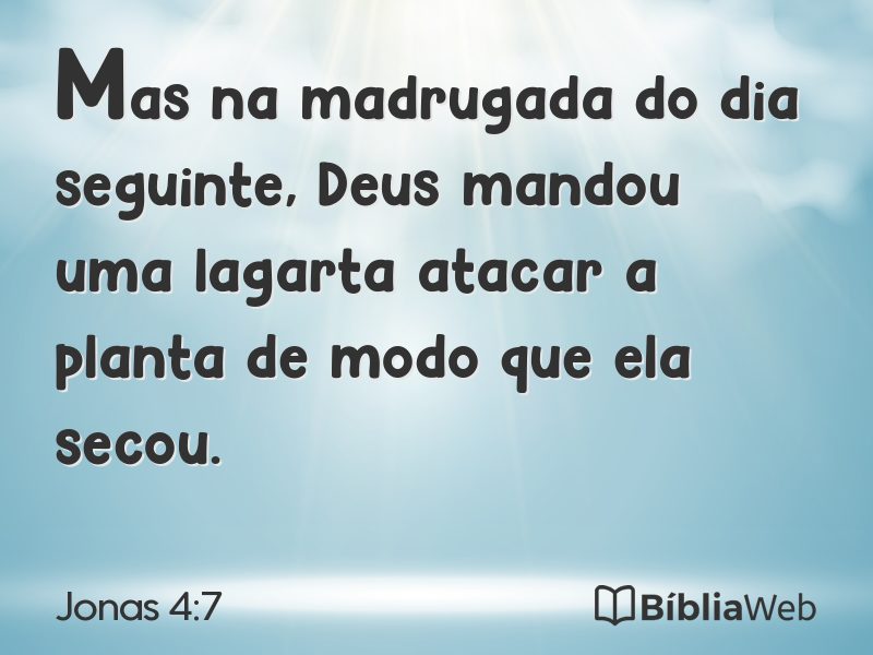 Jonas 4:7 em imagem para compartilhar