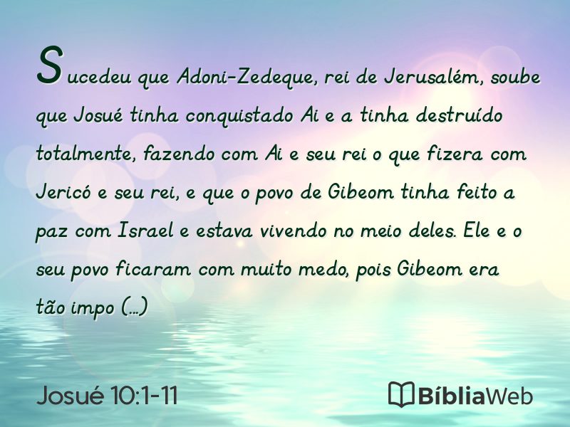 Josué 10:1-11 em imagem para compartilhar