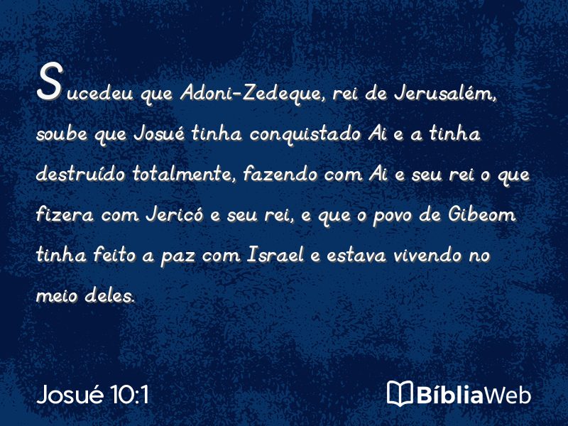 Josué 10:1 em imagem para compartilhar
