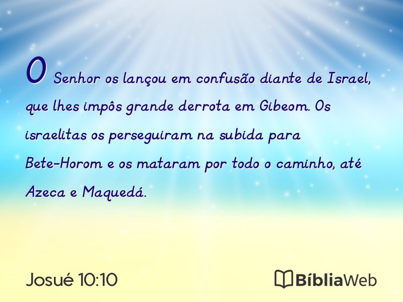Josué 10:10 em imagem para compartilhar