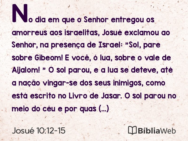 Josué 10:12-15 em imagem para compartilhar