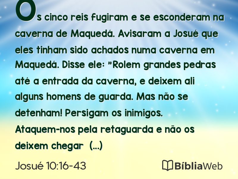 Josué 10:16-43 em imagem para compartilhar