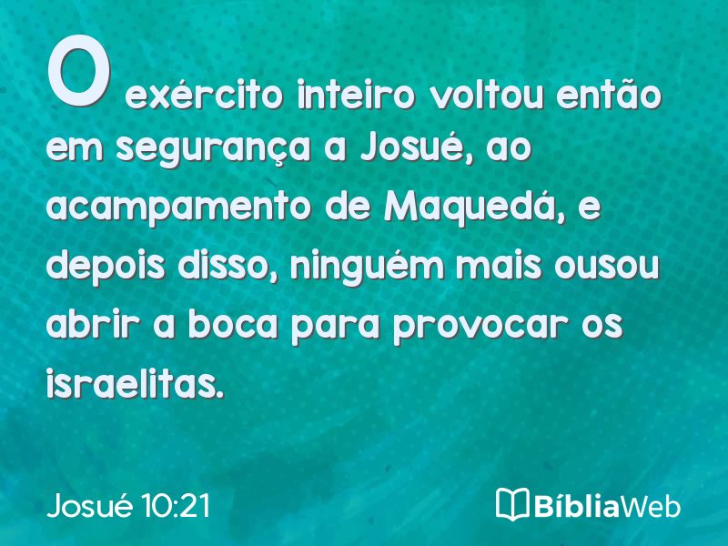 Josué 10:21 em imagem para compartilhar