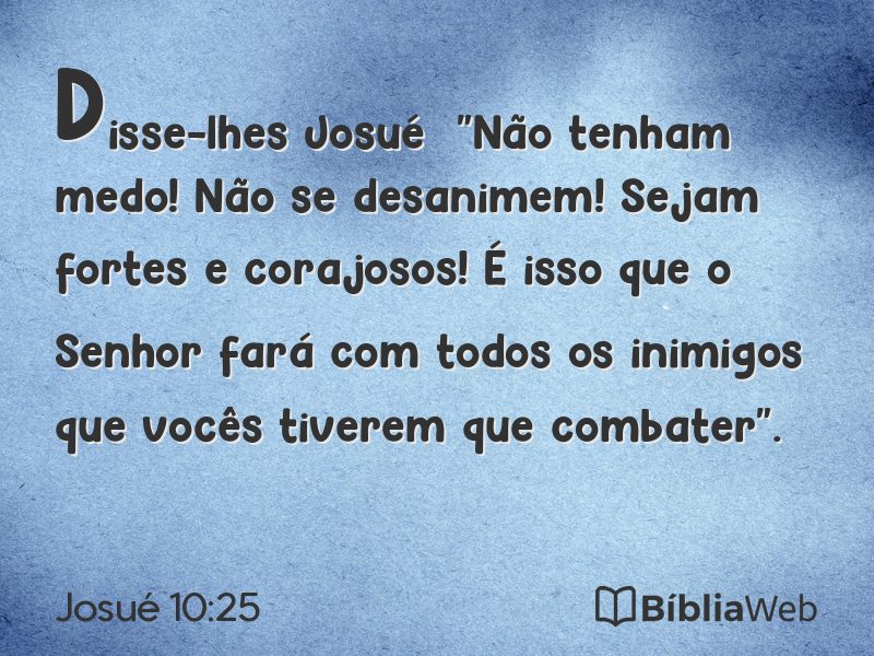 Josué 10:25 em imagem para compartilhar