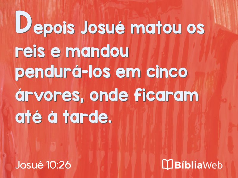 Josué 10:26 em imagem para compartilhar