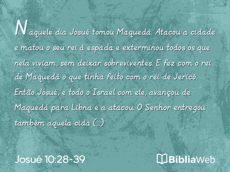 Josué 10:28-39 em imagem para compartilhar