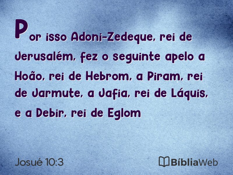 Josué 10:3 em imagem para compartilhar