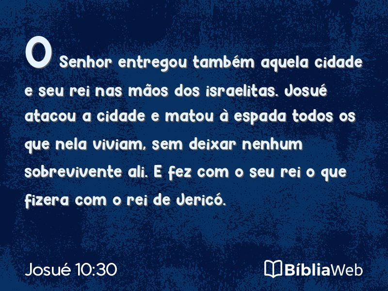 Josué 10:30 em imagem para compartilhar