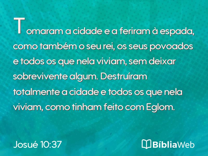 Josué 10:37 em imagem para compartilhar
