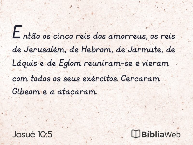Josué 10:5 em imagem para compartilhar