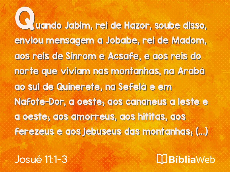 Josué 11:1-3 em imagem para compartilhar