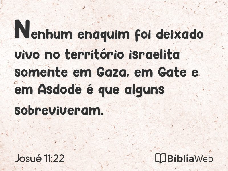 Josué 11:22 em imagem para compartilhar