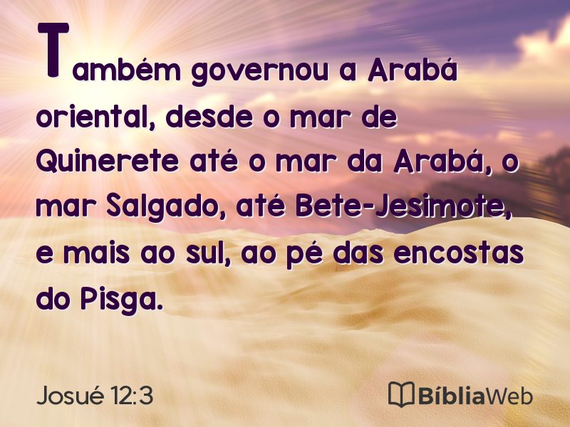 Josué 12:3 em imagem para compartilhar