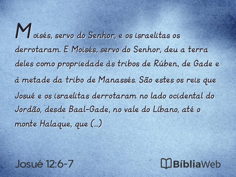 Josué 12:6-7 em imagem para compartilhar