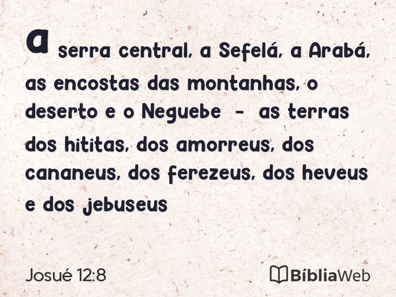 Josué 12:8 em imagem para compartilhar