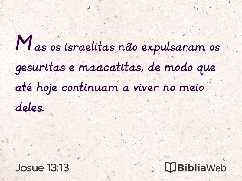Josué 13:13 em imagem para compartilhar