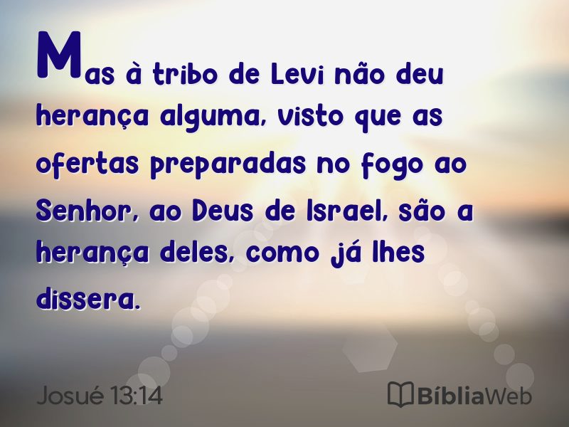 Josué 13:14 em imagem para compartilhar