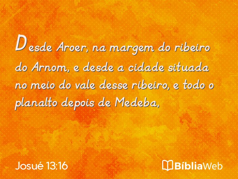 Josué 13:16 em imagem para compartilhar
