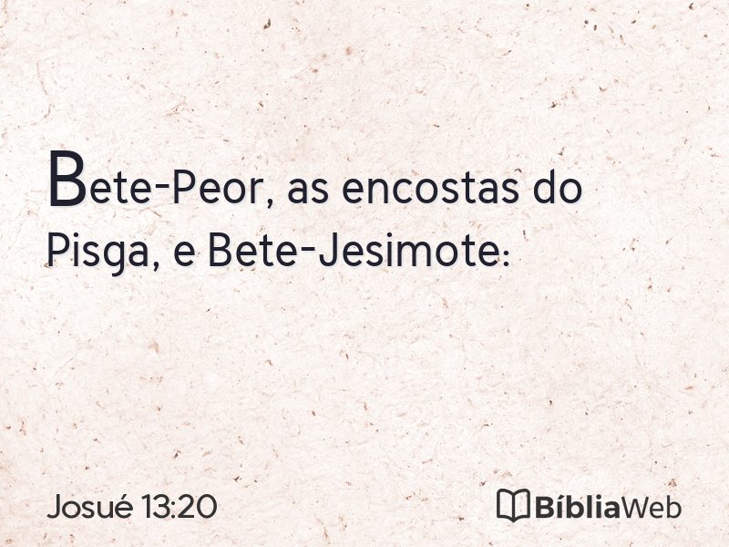Josué 13:20 em imagem para compartilhar