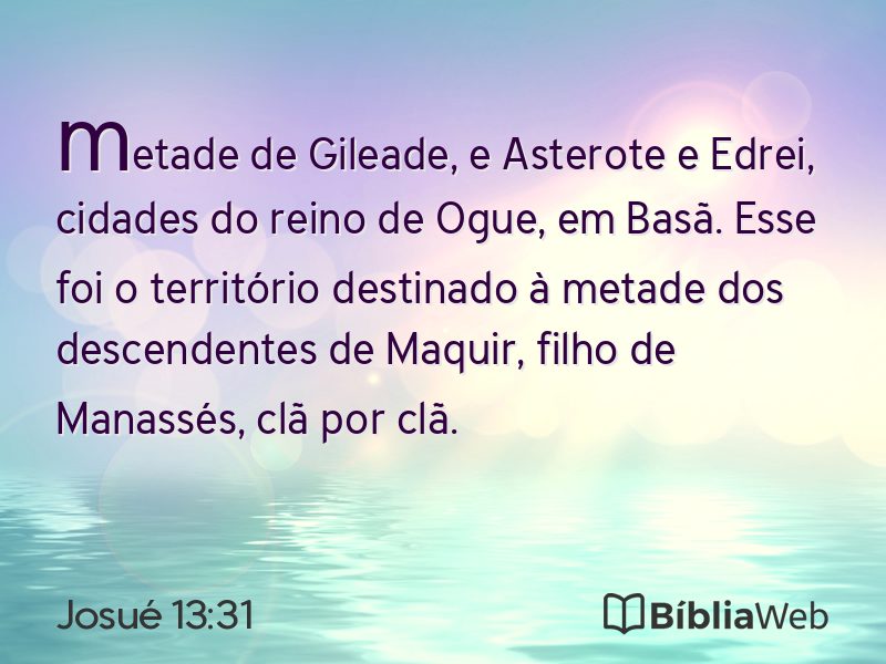 Josué 13:31 em imagem para compartilhar