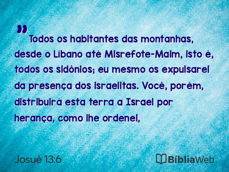 Josué 13:6 em imagem para compartilhar