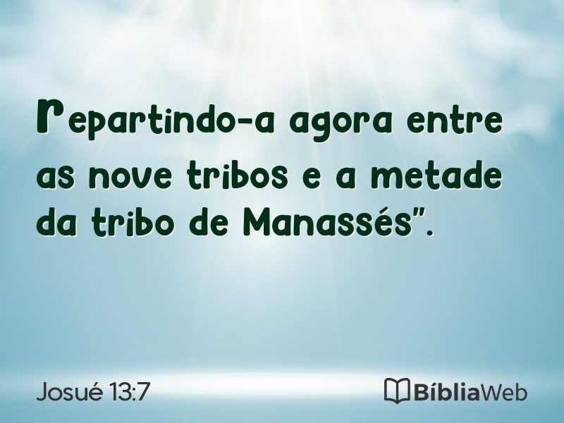 Josué 13:7 em imagem para compartilhar