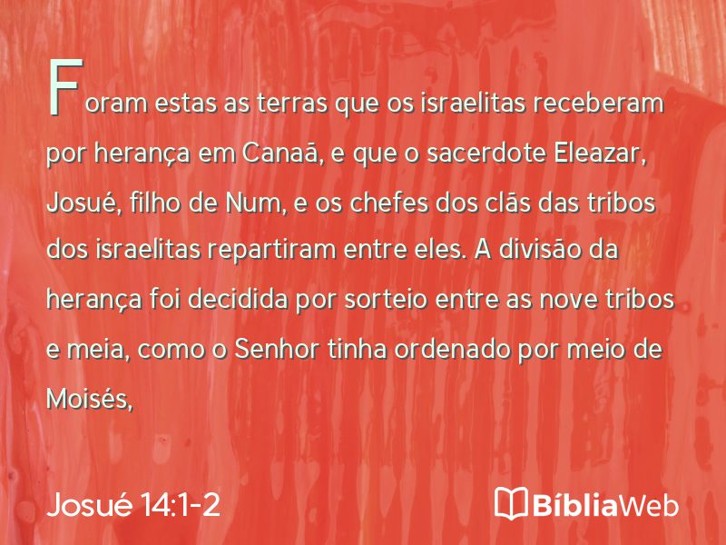 Josué 14:1-2 em imagem para compartilhar