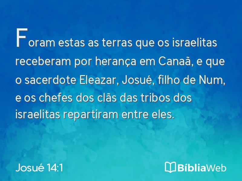 Josué 14:1 em imagem para compartilhar