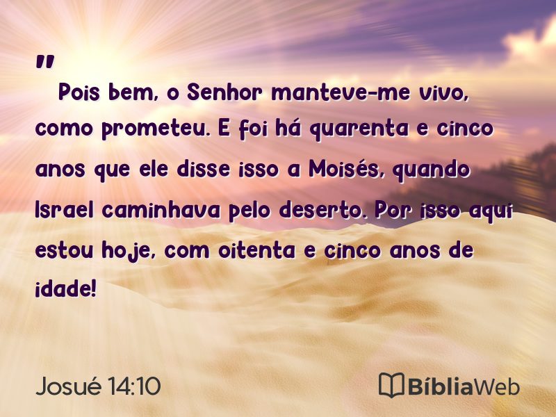Josué 14:10 em imagem para compartilhar
