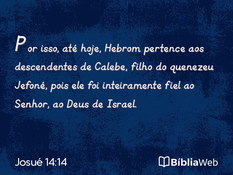 Josué 14:14 em imagem para compartilhar