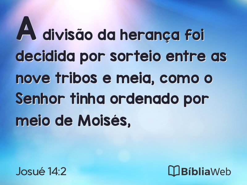 Josué 14:2 em imagem para compartilhar