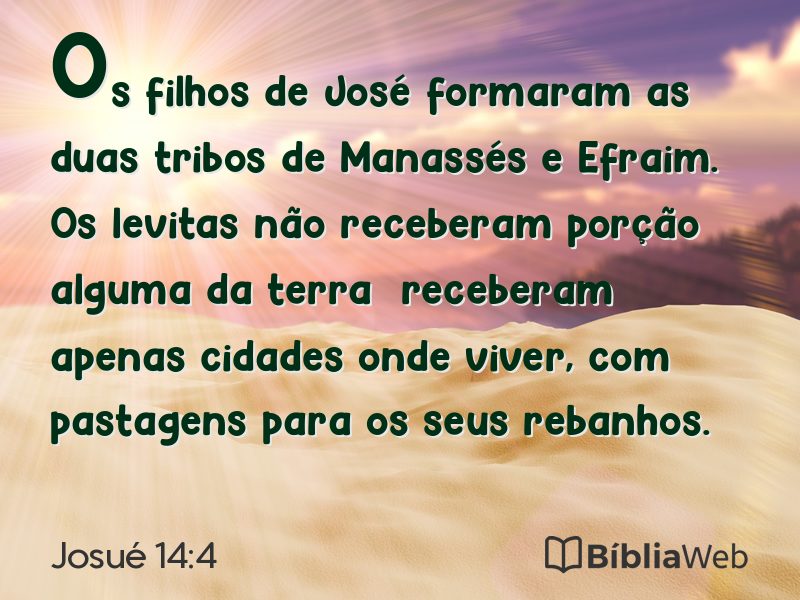 Josué 14:4 em imagem para compartilhar