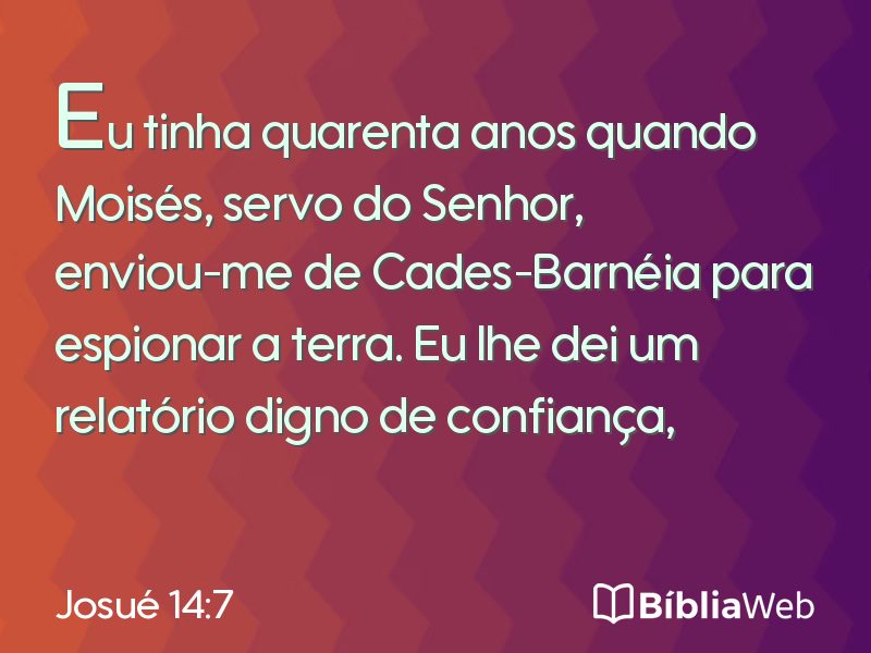 Josué 14:7 em imagem para compartilhar