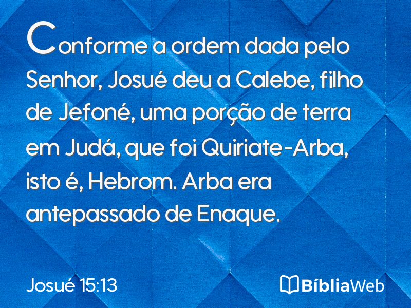 Josué 15:13 em imagem para compartilhar