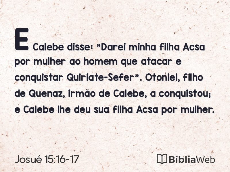 Josué 15:16-17 em imagem para compartilhar