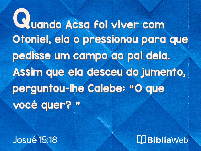Josué 15:18 em imagem para compartilhar