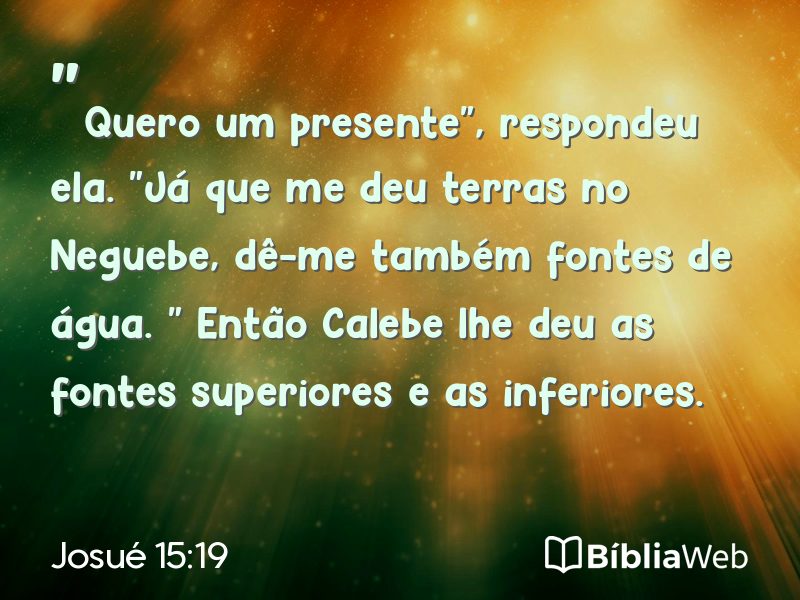 Josué 15:19 em imagem para compartilhar